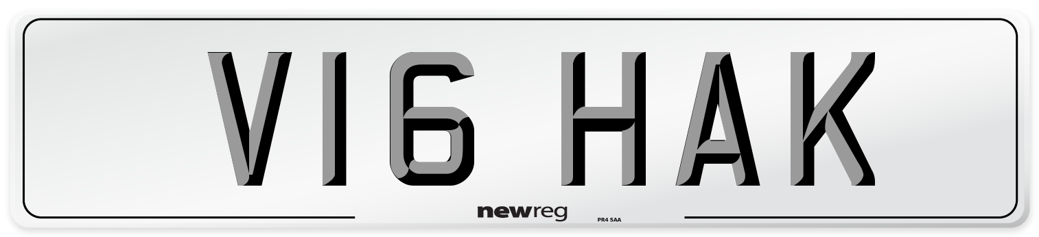 V16 HAK Number Plate from New Reg